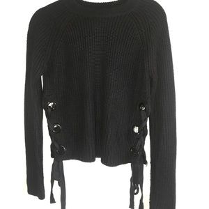 BLUEBLUSH - Black Knut Sweater with side details